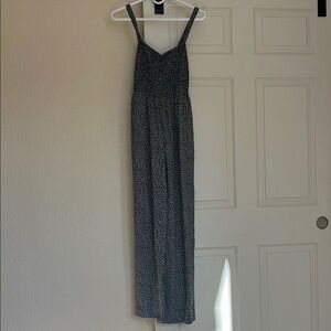 Madewell Black and White Floral Patterned Jumpsuit